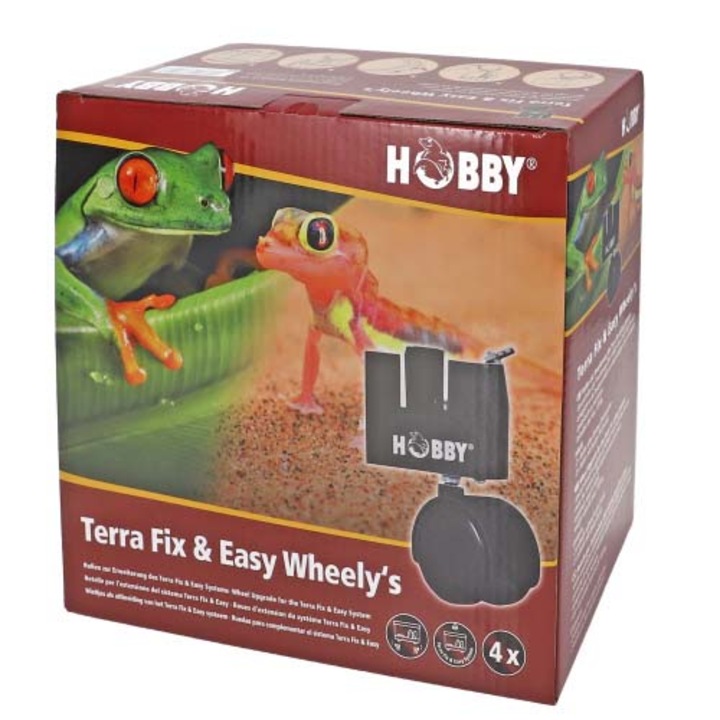 Hobby Terra Fix & Easy Wheely's - Speciális kerekek Hobby Fix & Easy terráriumokhoz 100 kg teherbírással
