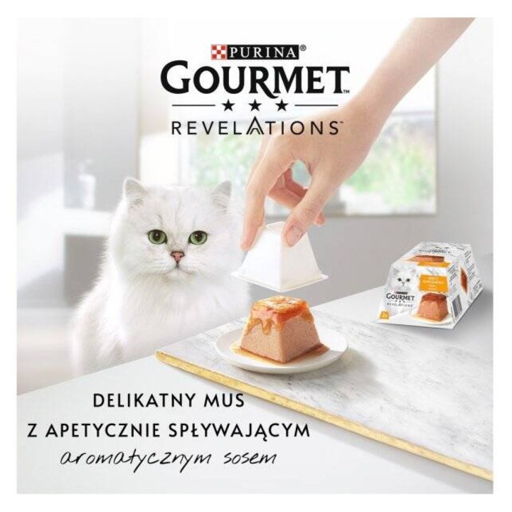 Hrana umeda pisici Gourmet Mousse Revelations, Pui, 2x57g