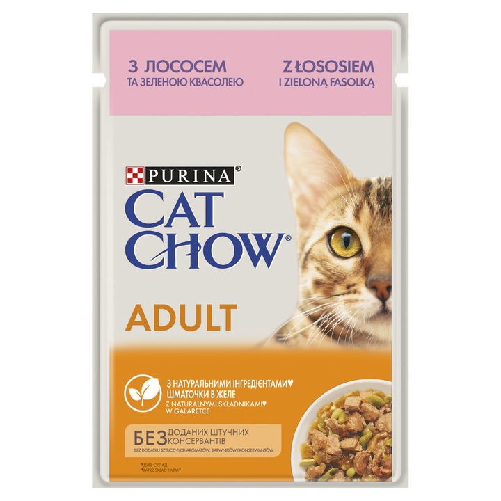 Hrana umeda Cat Chow, Adult, Somon, 85g