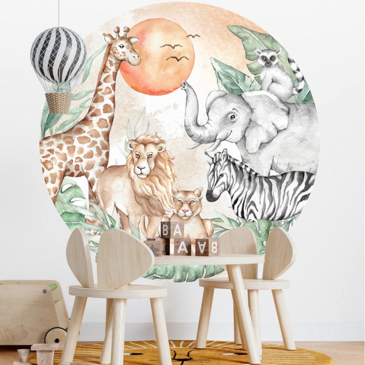 INSPIO Textil falmatrica - SZAFARI állatok körben