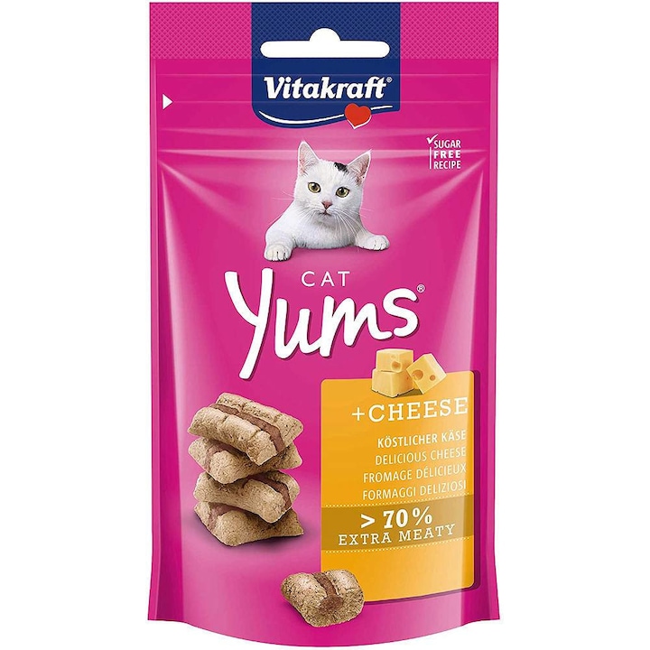 Csemege macskáknak Vitakraft Cat Yums, Hús/sajt, 40g