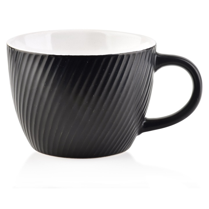 Cana, Mondex, Ceramica, 480 ml, Negru