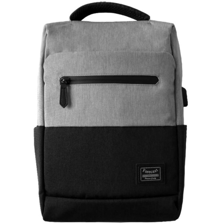Rucsac laptop Forecast antifurt, Unisex, USB, 17", Gri/Negru