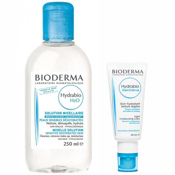 Pachet Promo Bioderma: Hydrabio Crema Gel, 40 ml + Solutie Micelara H2O, 250 ml Pachet Promo Bioderma: Hydrabio Crema Gel, 40 ml + Solutie Micelara H2O, 250 ml