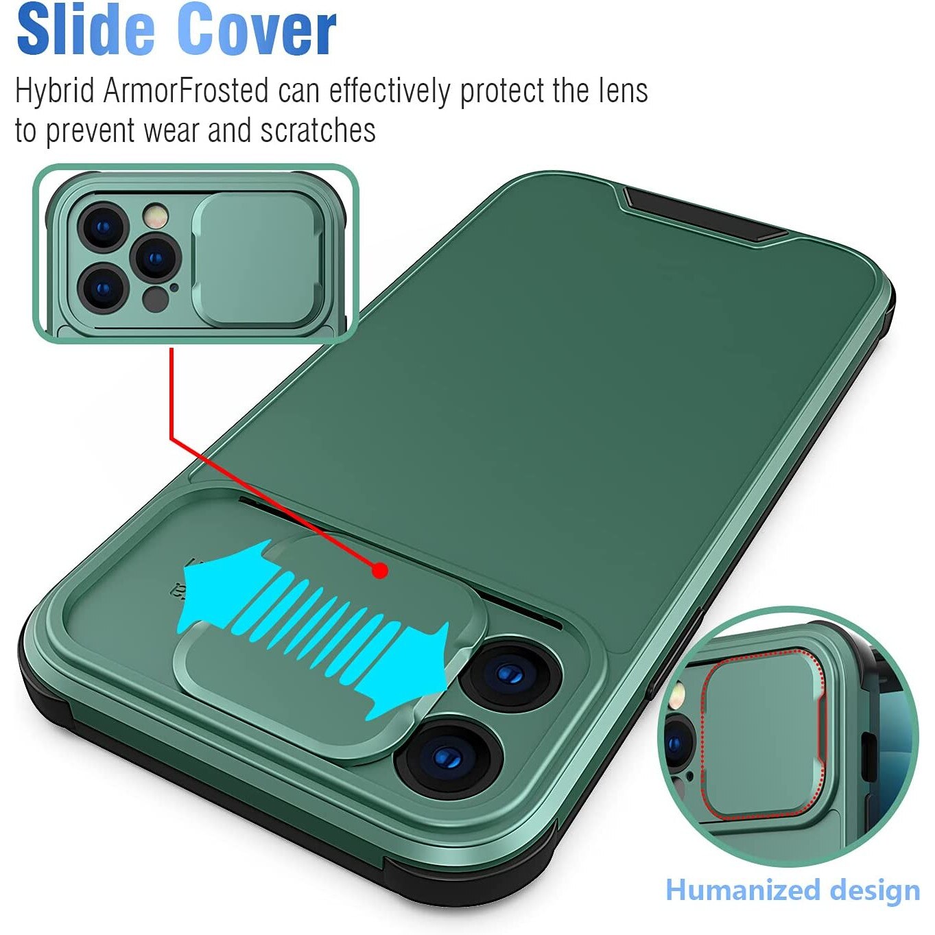 Кейс за Apple iPhone 13 Mini, Camera Slide Protector, Удароустойчив