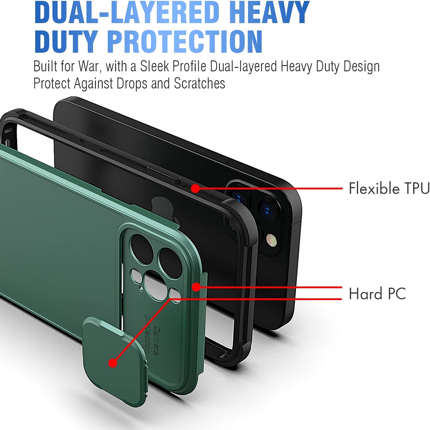 Кейс за Apple iPhone 13 Mini, Camera Slide Protector, Удароустойчив