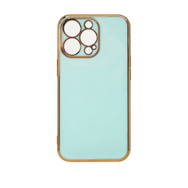 Калъф Lighting Color Gel Case with gold frame за Samsung Galaxy A53 5G, Зелен