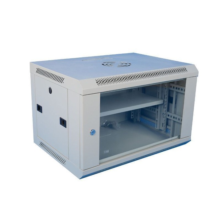 Standard 19"-os fém szekrényállvány telekommunikációhoz és hálózatépítéshez, falra szerelhető, 600x450x901mm