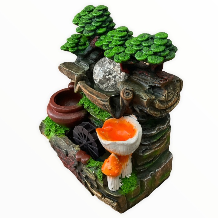 Fantana electrica din rasina cu bila, 25 cm, 11093