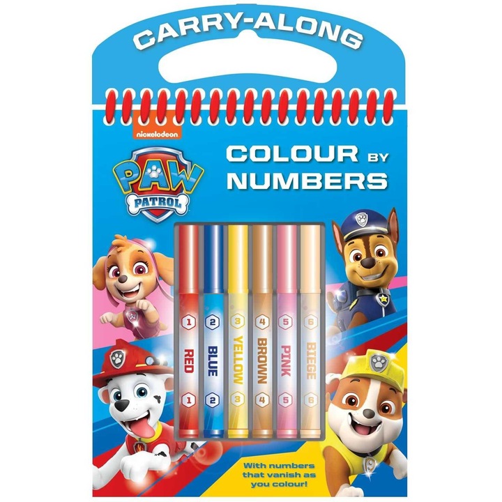 Carte de colorat Paw Patrol cu 6 carioci incluse, Alligator