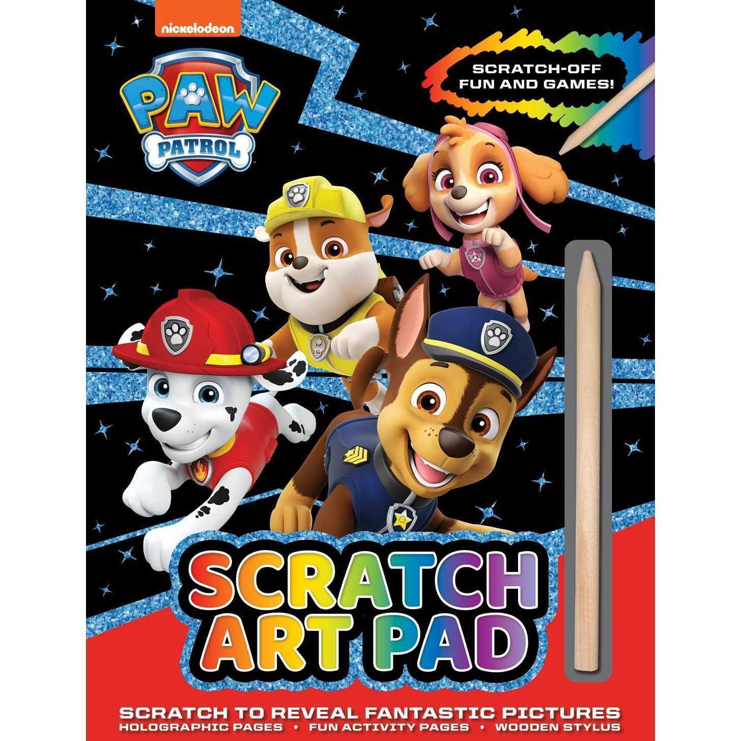 Caiet cu Fise Razuibile si activitati Paw Patrol Scratch Art Pad