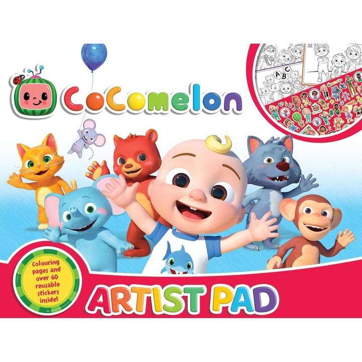 Cocomelon Artist Pad színezőpárna matricákkal, Alligator kiadó