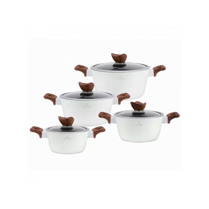 Комплект тенджери Zilner ZL 8550, 8 части, мраморно покритие, индукция