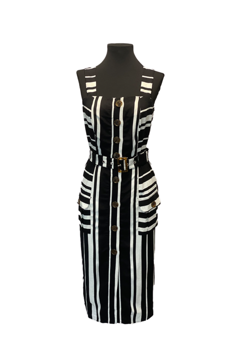 Ежедневна дамска рокля черно-бяла S