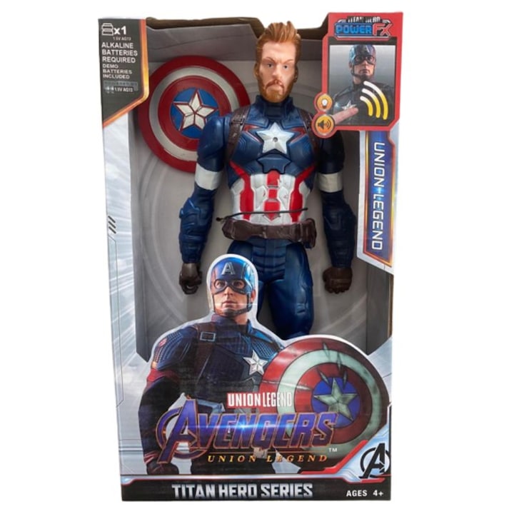 Figurina Avengers, Captain America, 30 cm, multicolor, 4+