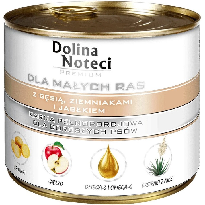 Hrana umeda pentru caini, Dolina Noteci, Gasca/Cartofi/Mar, 185 g