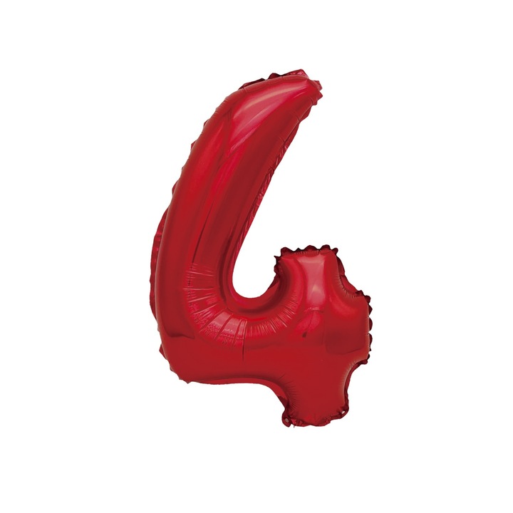 Fém fólia lufi, 4-es szám, 100 cm, piros