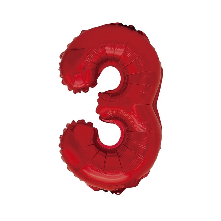Fém fólia lufi, 3-as szám, 100 cm, piros