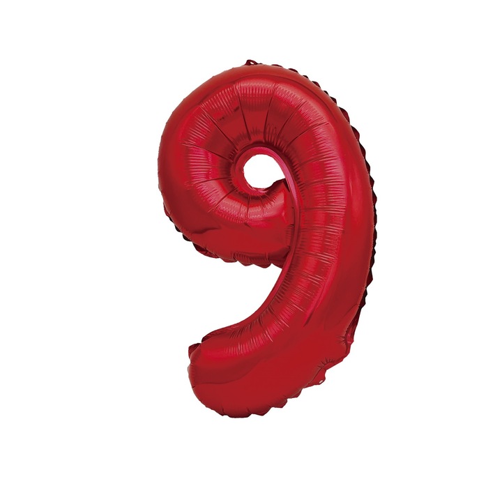 Fém fólia lufi, 9-es szám, 100 cm, piros