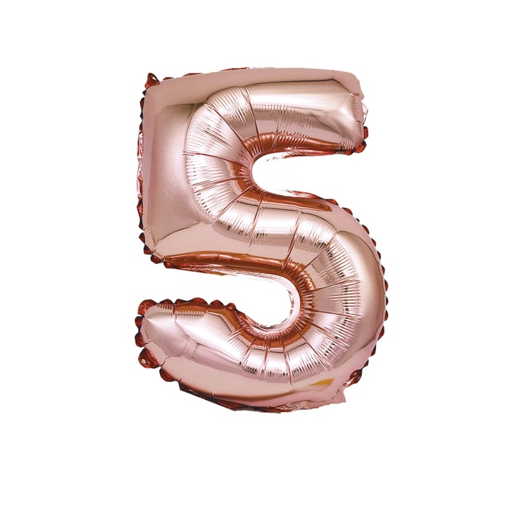 Fém fólia lufi, 5-ös szám, 100 cm, Rose Gold
