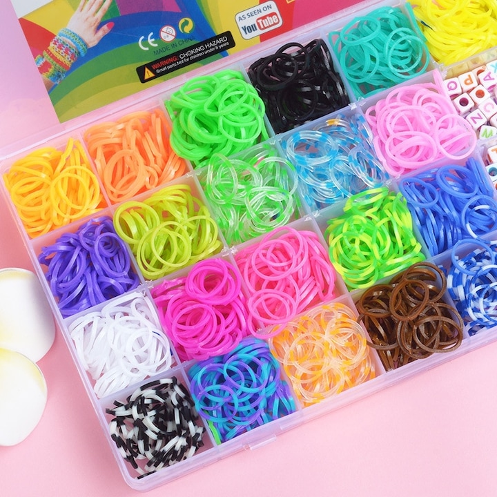 Module Elastice Colorate Set elastice pentru bratari, Senmase, PVC, 14 ani+, Multicolor - eMAG.ro