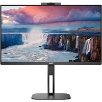 Monitor LED IPS AOC 23.8" Full HD (1920x1080), 75Hz, 4ms, HDMI, Display Port, USB, USB-C, Webcam, Pivot, negru