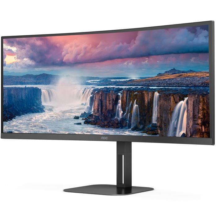 Монитор AOC 34", VA, Извит, WQHD, 100Hz, 4ms, HDMI, DisplayPort, USB, USB-C, CU34V5C/BK