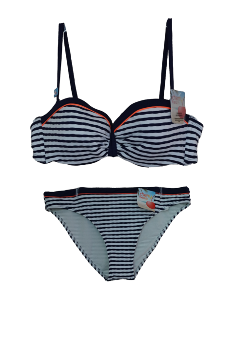 Costum de baie dama Cherry beach 25823, 2 piese, Albastru/Albsqwdzxf, Alb/Albastru