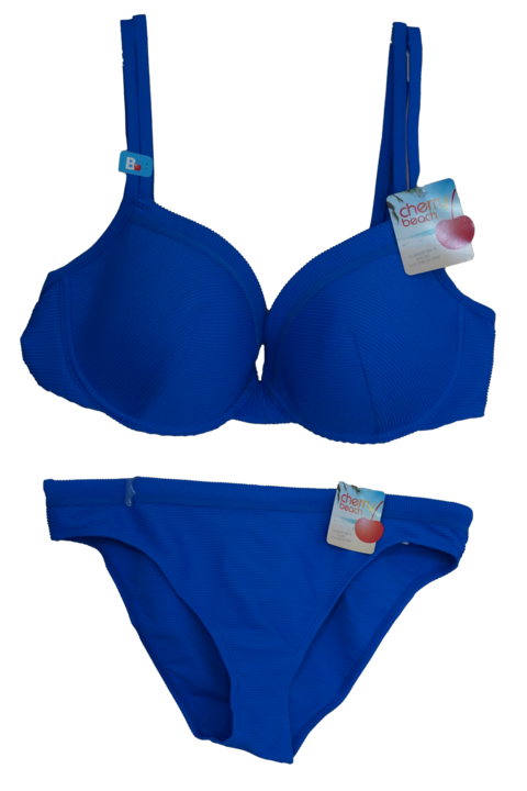 Costum de baie dama Cherry beach 23821, 2 piese, Culoare Albastru, Marimea XS