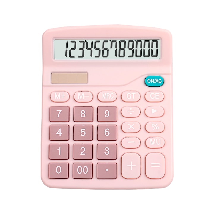 Calculator de birou DX-837, Senmase, 12 Cifre, 14.5x12x2.5cm, Roz