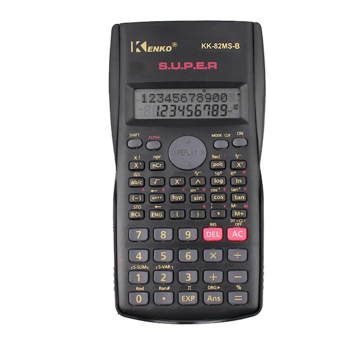 Calculator stiintific, 12 Cifre, 8x15.5x2cm, Negru