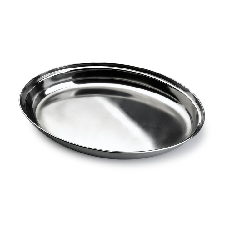 Tava servire, Mondex, Basic Kitchen, Otel inoxidabil, 35x24x4.5 cm, Argintiu