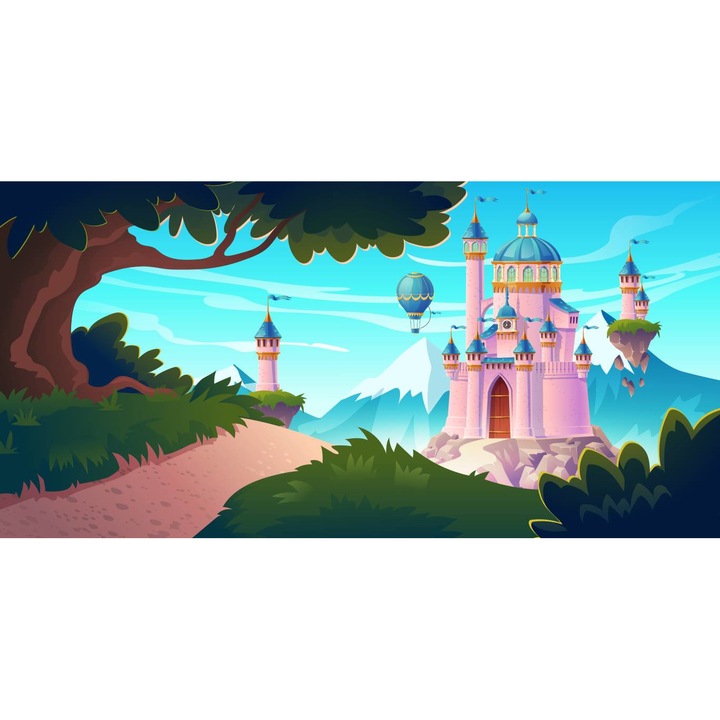 PVC öntapadó tapéta - The Pink Magic Castle In The Forest, 100 x 150 cm