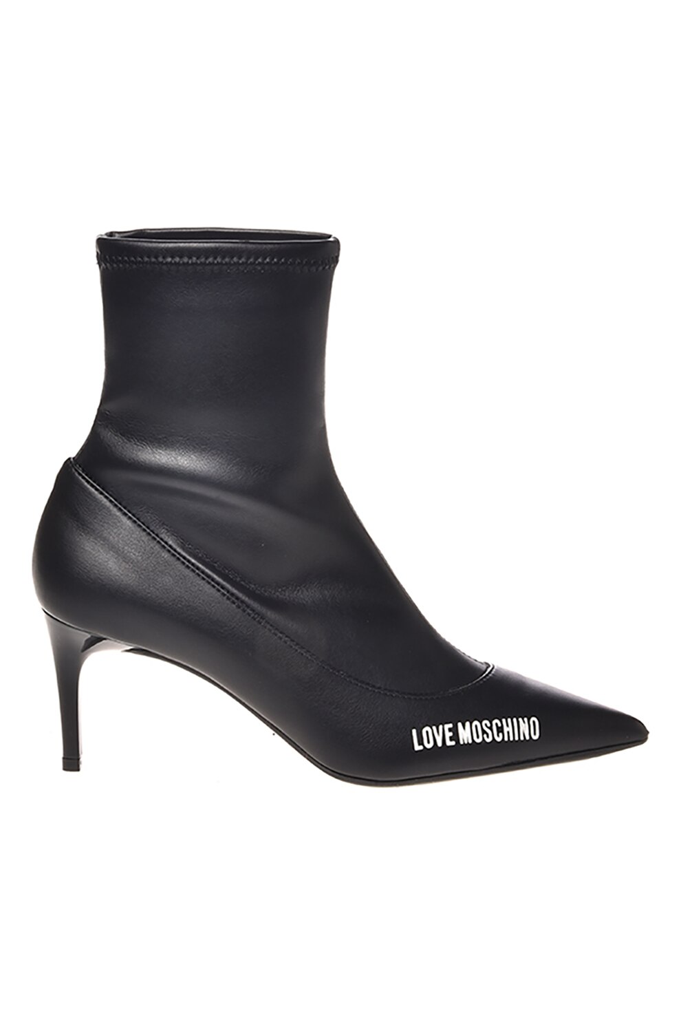 Love Moschino, Botine fara inchidere cu toc inalt, Negru, 37 - eMAG.ro