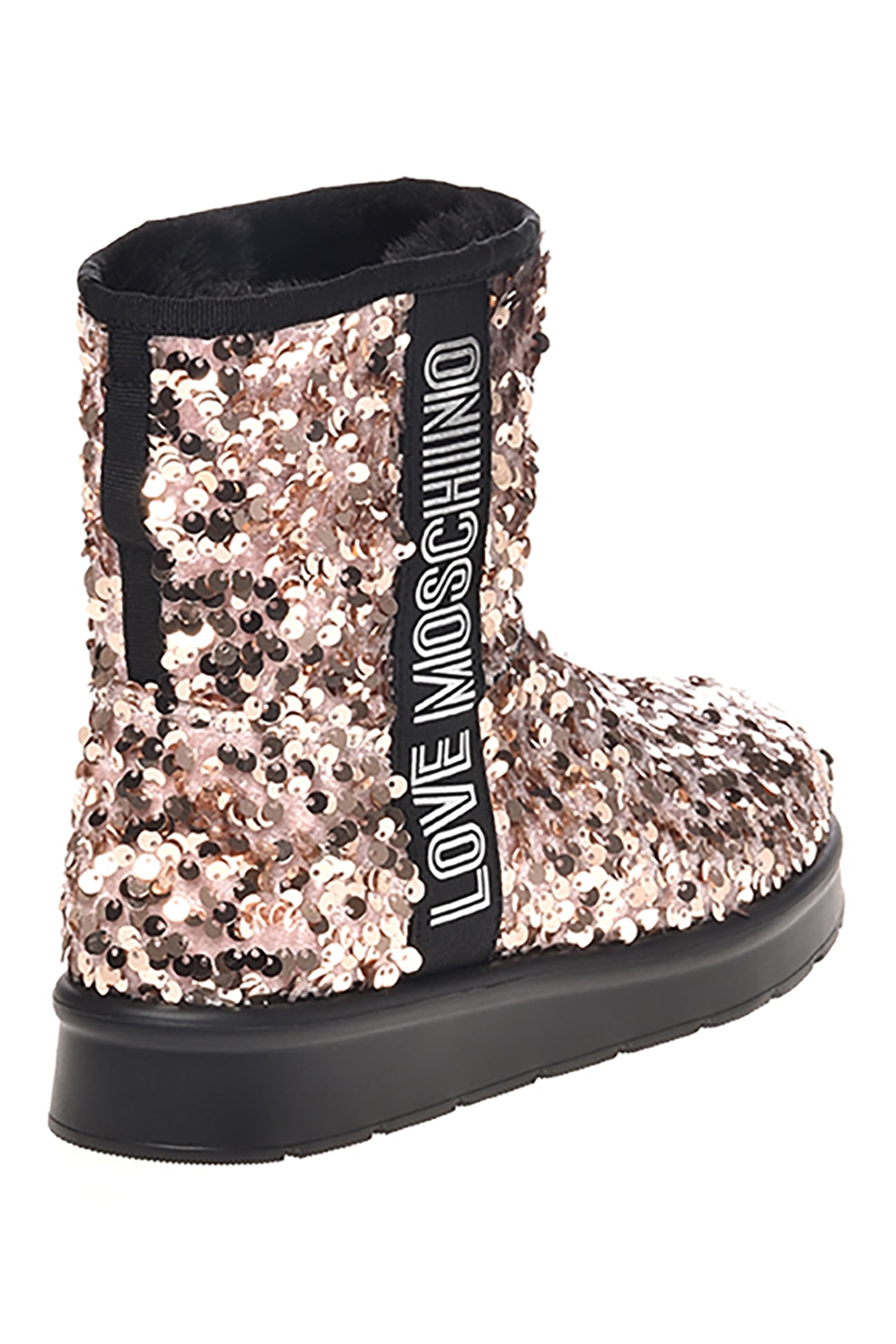 nozominnn♡ Love Moschino, Cizme de iarna fara inchidere decorate cu paiete