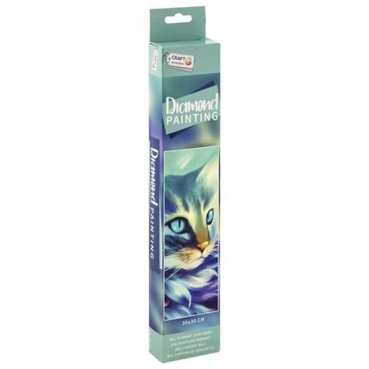 Set creativ cu diamante rotunde Diamond Painting 30x30 cm, Grafix, Pisica