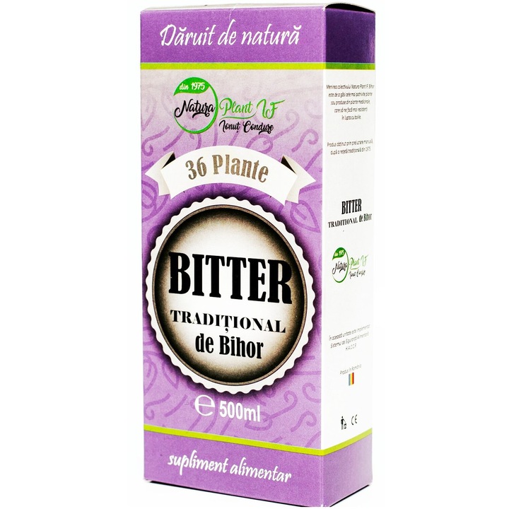 NATURA PLANT, Bitter Traditional de Bihor cu 36 Plante 500ml