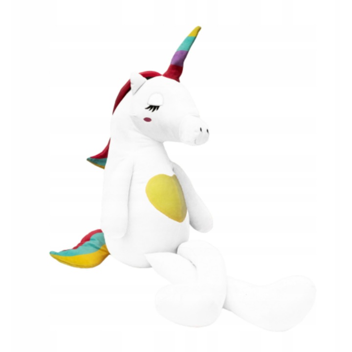 Jucarie de plus, Unicorn Felix, Mis Gustaw, Plus, 120 cm, Alb