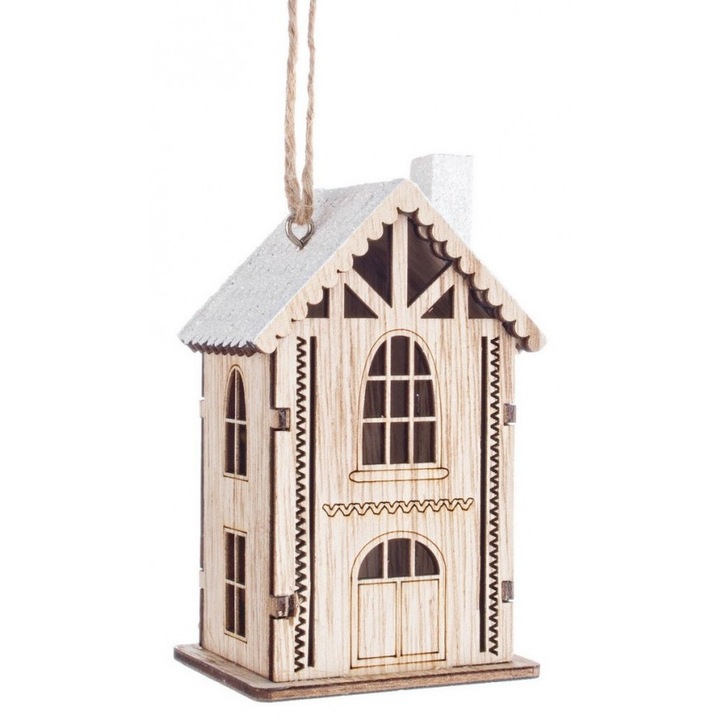 3 db Házikó karácsonyfadísz készlet 6,5x5x20 cm