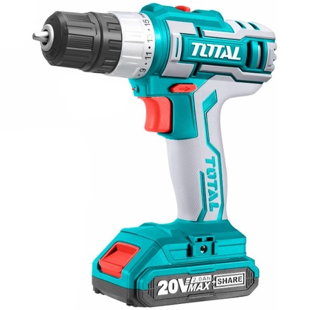 Masina de gaurit cu acumulator Total TDLI20024, 20 V, 2.0Ah, 1500 rpm, 45 NM, led