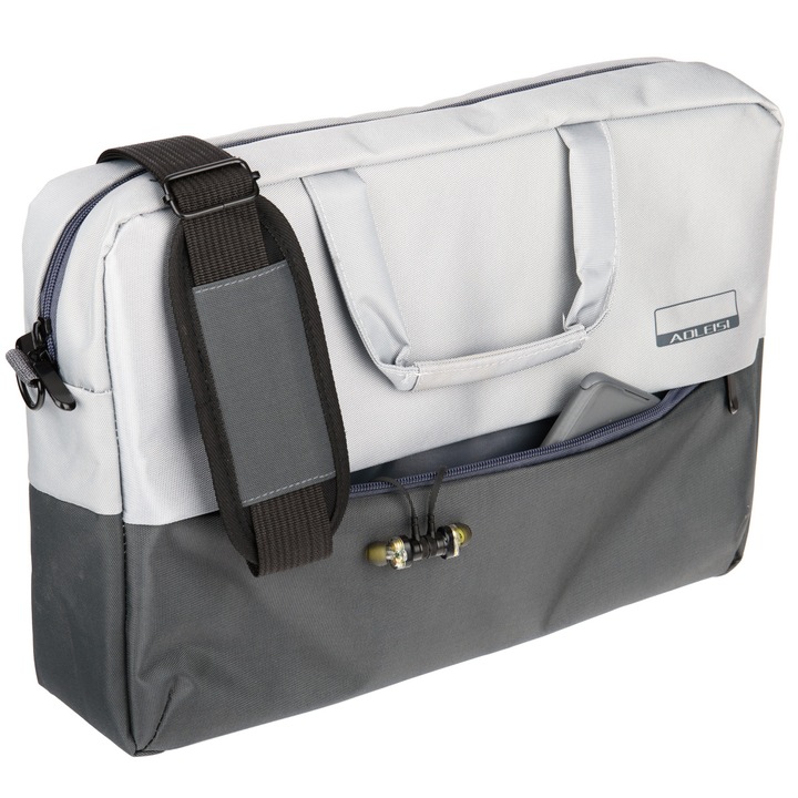 Laptop táska, poliészter, 15,6'', szürke