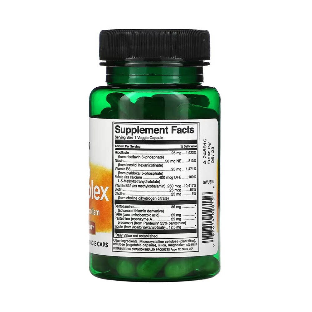 Activated B-Complex Biodisponibil, Swanson, 60 capsule SWU815 - eMAG.ro