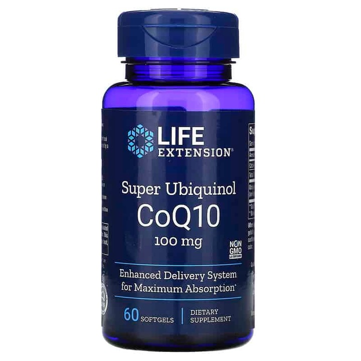 Life Extension Étrend-kiegészítő Super Ubiquinol CoQ10, 60 Kapszula