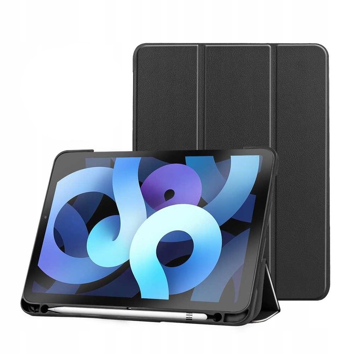 Tablet tok, poliuretán, kompatibilis iPad Air 4 10,9 hüvelykes, fekete
