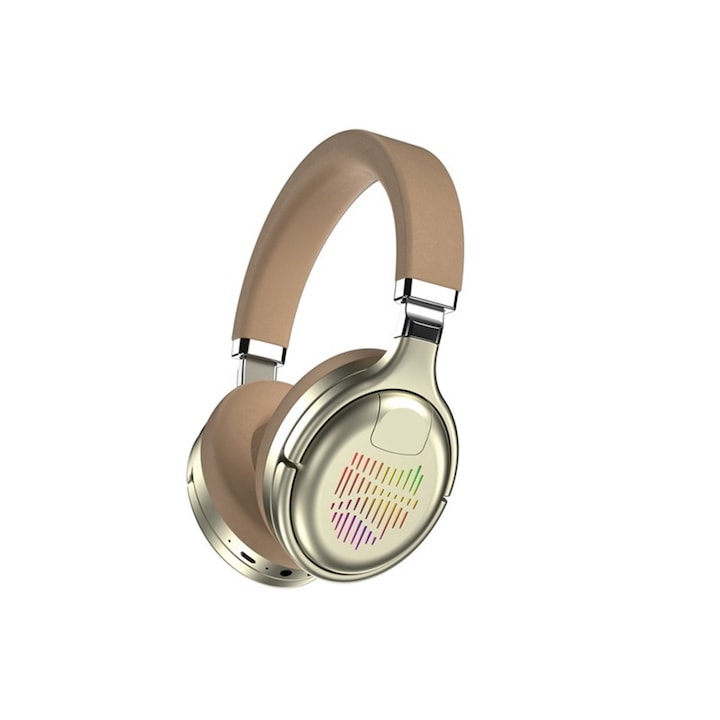 BIBILEL TLF-BBL5991 fejhallgató, Over Ear, Bass Plus, vezeték nélküli, összecsukható, Hifi Sound, aranyszín