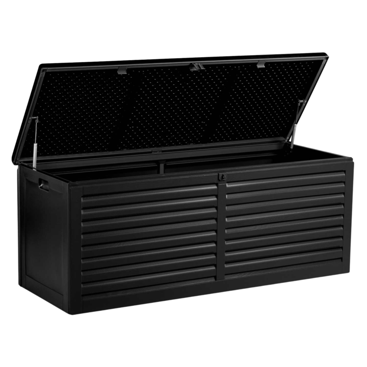 Градинска кутия 143,5 x 57 x 53,5 cm 390 литра черна