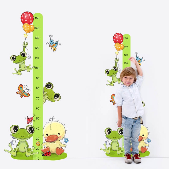INSPIO Gyerekszoba falmatrica - Békás magasságmérő 150cm