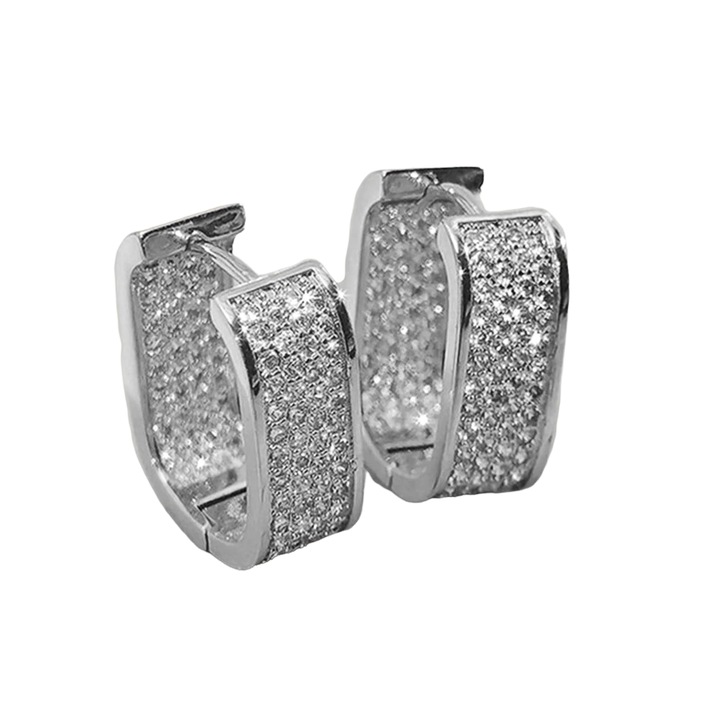 Cercei argintii, cu pietre din zirconiu, Adolf C16, Pursehuit