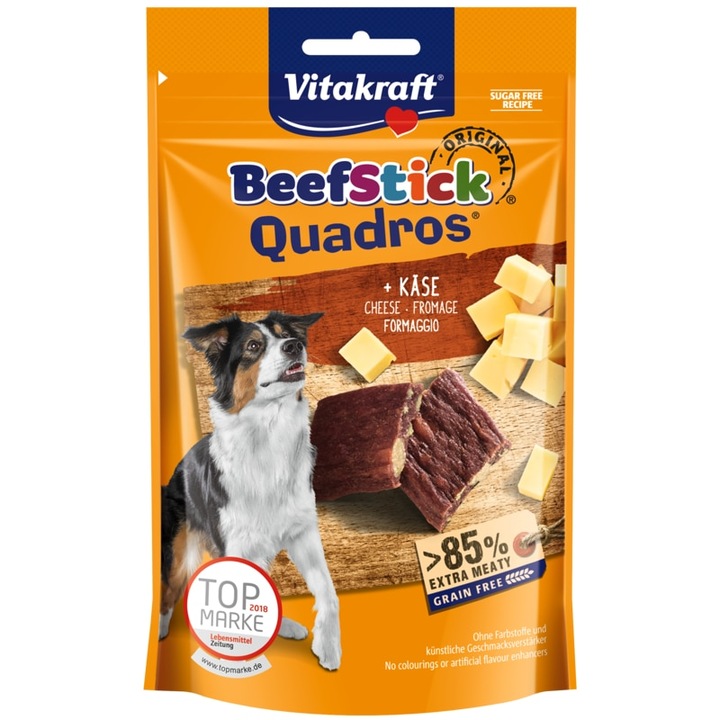 Лакомства за кучета, Vitakraft, телешко/сирене, 70 гр