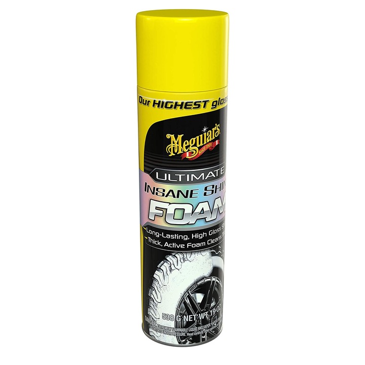 Разтвор пяна за гуми Meguiar's, High Gloss & Long Lasting Tire Dressing EU, За гланц и поддръжка, 538 гр